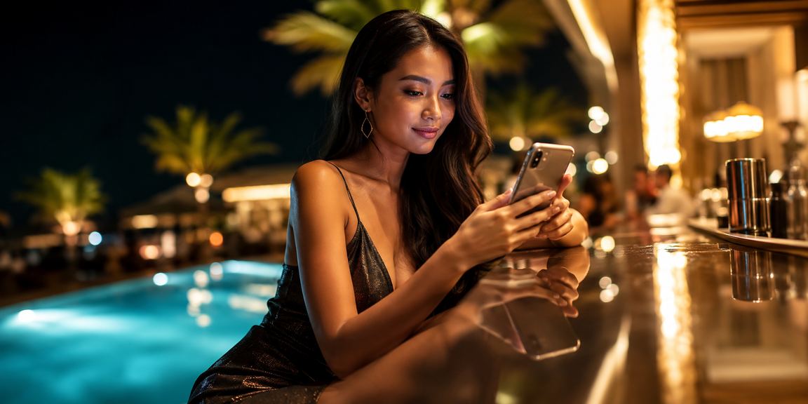 Pengguna mengakses halaman promo bonus dan voucher samuraitoto melalui ponsel di tempat umum